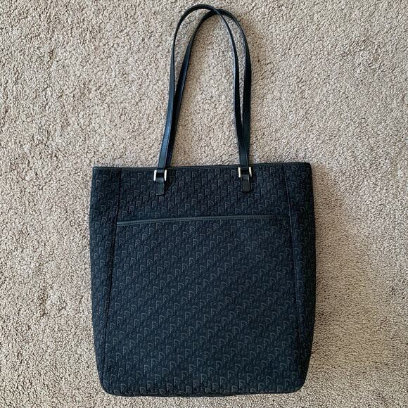 D1004 Christian Dior trotter black canvas tote bag - Picture 1 of 6